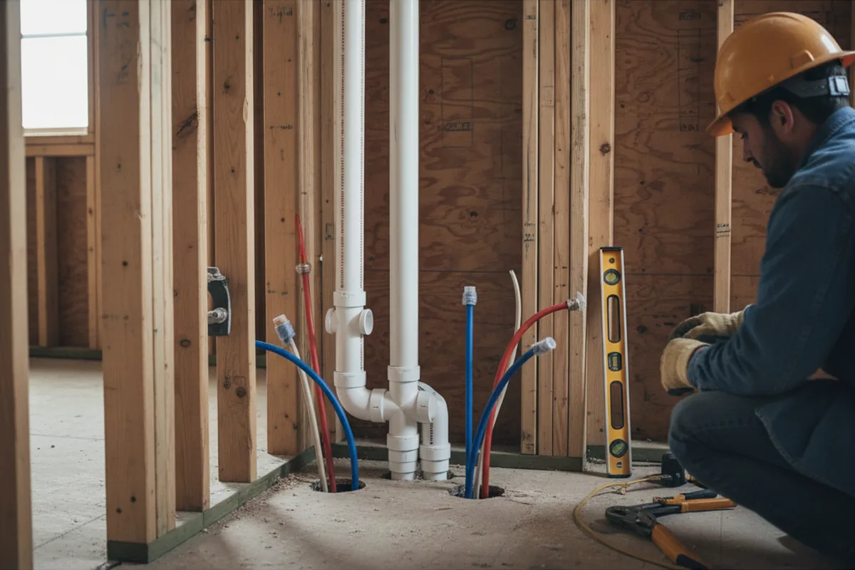Drain and supply rough-in during Garbage Disposal Repair in Grimsley
