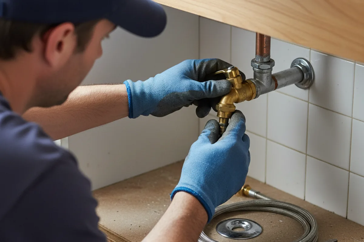 Shutoff valve and fitting work during Emergency Plumbing in Grimsley